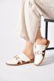 Holer Women's Genuine Leather Slippers with Side Open Buckle, White Skin - 2