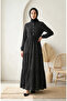 Hakim collar polka dot hijab dress 0290-09 black - 2