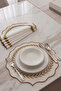 6 Pieces Gold Embroidered American Service-Supla Set