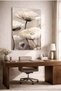 Beige and Cream Abstract Floral Decorative Tempered Glass Painting - Business, Home and School Painting - 3