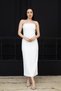 Strapless Dress with Lace Bolero Detail - White - 2