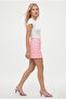 Women's Lined Pink Polka Dot Woven Mini Skirt with Polka Shorts - 3