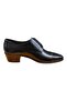 Black Egg Heel Men's Shoes - 2