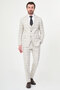 Plaid Slim Fit Mono Collar Classic Men's Suit Beige - 45467.26Y - 3