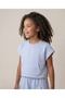 Li̇mi̇ Girl's Soft Texture Flexible Stone Pearl Detailed Combed Cotton Shorts Set - 2