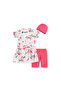3-Piece Semi-Covered Swimsuit Set for Girls, Teenagers, with Leaf and Heart Patterns - 2
