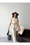 Women's Button Detailed Belted Vest Trouser Set Stylish Two-Piece Set - 2