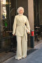 Women's Buckled Double-Breasted Suit Water Green - 3