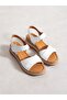 Carenzo White Genuine Leather Women's Sandals - 4