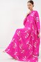 Women's Patterned Long Hijab Dress 1155 - Y.Fuchsia - 3
