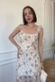 Ruffled Floral Pattern Dress - Ecru - 3