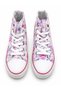 Girl's Floral Patterned White Lace-Up High Ankle Sneakers - 6