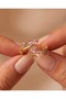 Rosavelle Pink Zircon Stone Flower Motif Adjustable Ring - 3