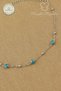 316L Steel Anklet - Blue Evil Eye Beaded Dorica Chain 316L Steel Anklet 20+5cm