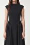 High Neck Midi Knitted Dress Lub0341 Black - 4