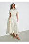 Cream Belted Shirt Maxi Dress - 3