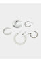 Set of 6 - Embellished Hoop Earrings - 2
