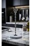 Luxury Marble Base Metal Standing Paper Towel Holder with Flower Figures - Silver Color - 3