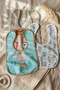 Little Gentleman Series 3-Piece Luxury Cotton Baby Bibs - Mint Green and Beige Teddy Bear Patterned Liquid - 2
