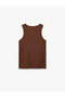 Cotton Crew Neck Sleeveless Athlete Blouse with Crochet Detail - 4