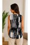 New Season Women's Patterned Round Neck Strappy Single Jersey Blouse - 4