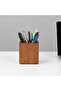 Boxy Wooden Pen Holder, Brown - 4