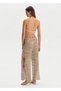 Beige Color Gradient Shimmering Knitwear Pants - 5
