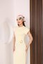 Women's Modal Fabric Crew Neck Buckle Detailed Short Sleeve Dress - 7