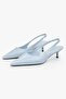 Women's Kate Baby Blue Leather Mini Heeled Stiletto - 4