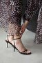 Track Women's Heeled Wrinkled Leather Sandals Brown - 2