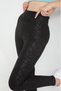 High Waist Shaping / Sculpting Women's Sports Leggings with Side Pockets, Stretchy Fabric, Black Patterned Leggings - 5