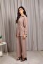 Beige Soft Crepe Trouser Set – Elegant Everyday Comfort - 2