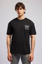 Josue Men's Loose 100% Cotton Printed Crew Neck T-Shirt Black - 2