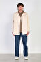 Men's button-down trench coat with belted waist - beige - 4