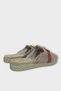 Gold Buckle Detailed Straw Knitted Women's Slippers Vi̇zon - 4