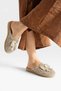 Bow Tie Detail Straw Weave Women's Slippers Beige