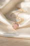Minimal Heart Design Natural Stone Chain Necklace - 3