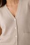 A.Beige Glitter Detailed V-Neck Women's Knitwear Vest - 3