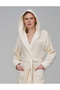 Women's Hooded Collar Pyramid Bamboo Cotton Soft Absorbent Luxury Bathrobe - 2