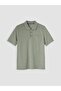Polo Collar Textured Men's T-Shirt (S6)