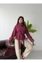 High Collar Zr Model Lined Short Trench Coat with Windbreaker Detail on the Back and Belt - 4