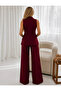 Double-Breasted Collar Gold Buttoned Vest Trousers Blazer Suit - 4