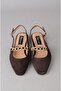 Seç 2657 chain detail genuine leather shoe (heel height: 3 cm) coffee suede - 3