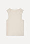 Women's Stone Color Fitted Crew Neck Tank Top