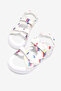 Children's Unisex White Comfortable Fit Color Patterned Double Velcro Sandals - 3