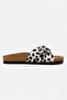 Women's Single Buckle Belted Slippers White Leopard - 2