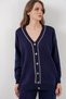 Women's Cardigan Pants Knitwear Double Set - Navy Blue 1399 - 3