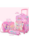 17” Trolley School Backpack Set w/ Stainless Steel Glitter Water Bottle – Butterfly Pink - 3