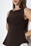 Women's Boat Neck Sleeveless Blouse Flounced Stylish Blouse - 5