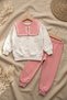 Seasonal Girls' Set with Bow Patterned Collar Detail